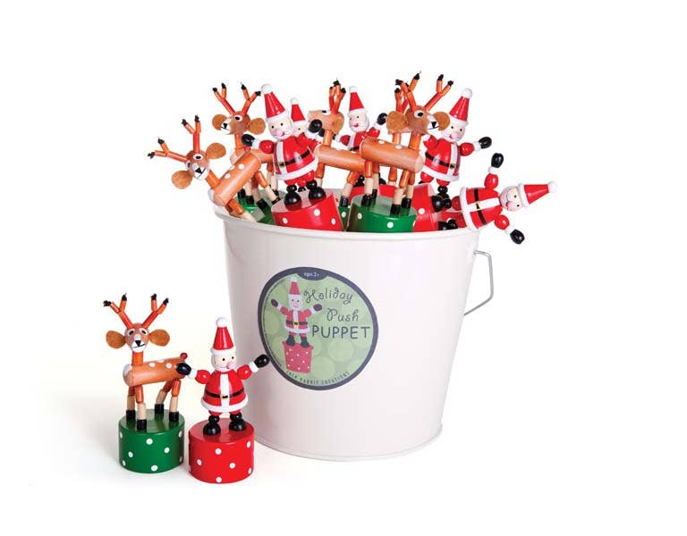 Santa & Reindeer Push Puppets - Jack Rabbit Creations - Santa & Reindeer Christmas Push Puppets Refill - Set of 24 - Image 2