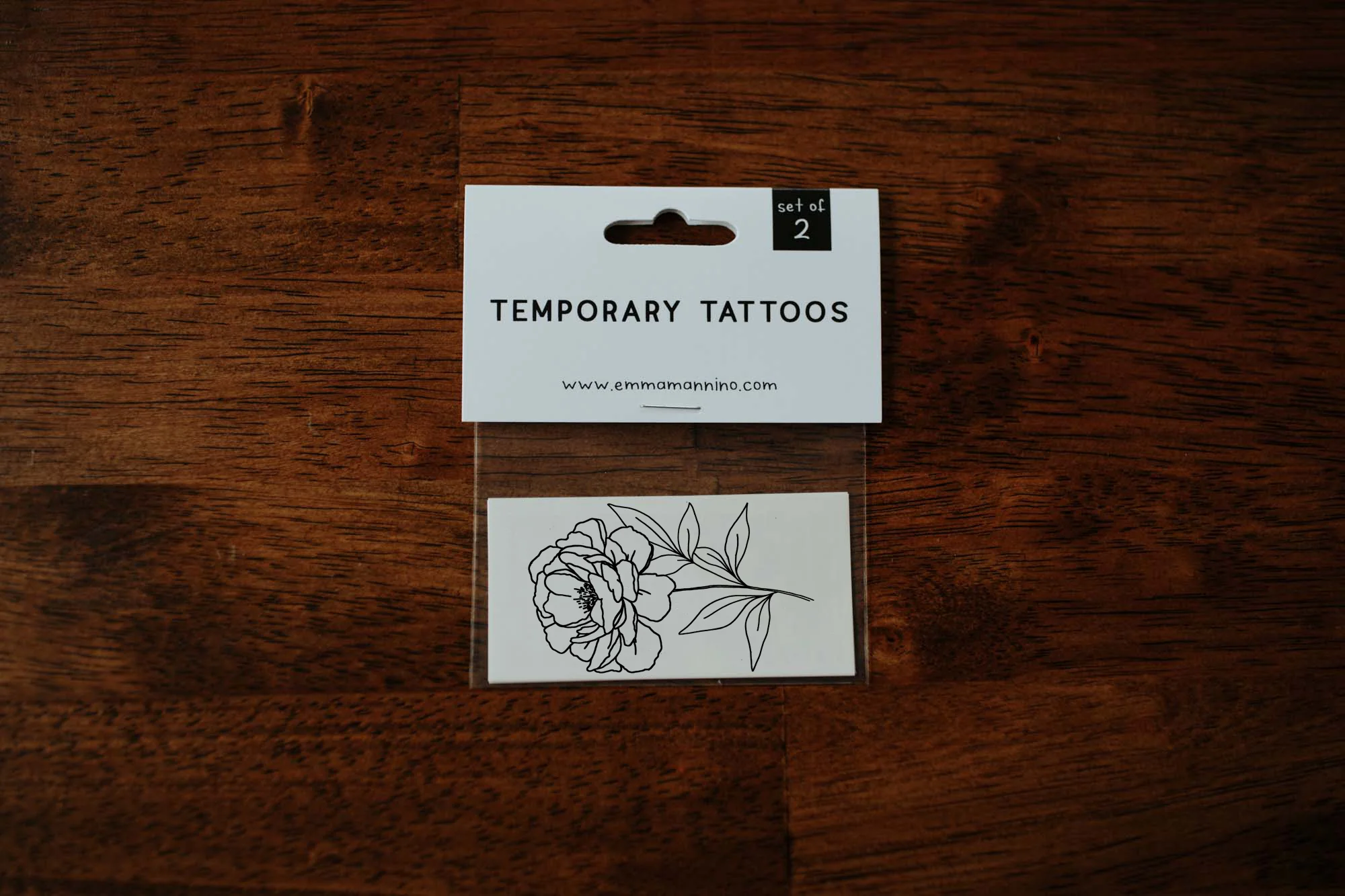 September Birth Flower - Peony - Saint & Company - September Birth Flower - Peony Temporary Tattoos